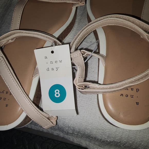 A New Day Nova Sporty Cork Platform White Summer Sandals - Picture 7 of 8